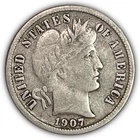 1907-O Barber Dime Silver Very Fine VF Coin #27701