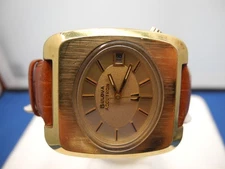 VintageLARGE, Bulova Accutron Watch Mens 36X42mm,ELECTROPLATE GOLD 1973 WORKS