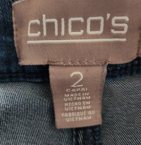 Chico's Denim Capri Pants Jeans Women's 2 US Size 12 Medium Wash 35 x22 Stretch - Picture 11 of 13