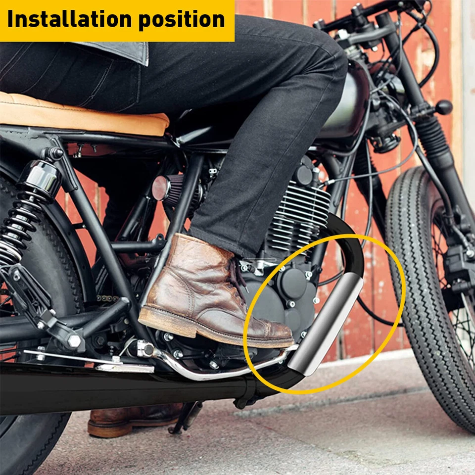 Protector de cubierta protector térmico silenciador tubo de escape cromado universal para motocicleta Foto 2 de 4