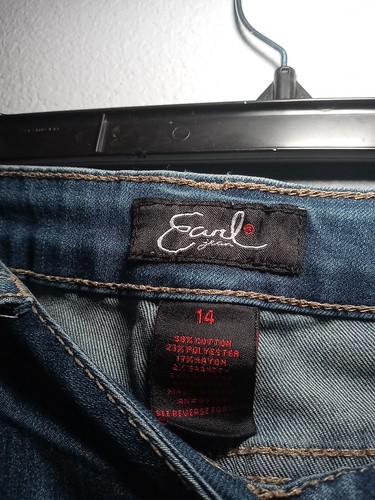 Earl Jeans Womens Sz 14 Straight Cuff Denim Mid Rise Blue - Picture 3 of 13