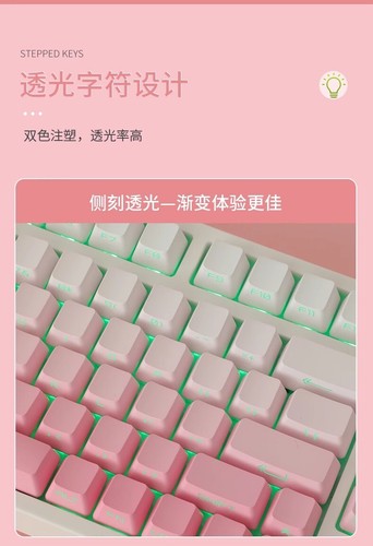 OEM Translucent Keycaps for Gaming Mechanical Keyboard Sakura Pink Gradient PBT - Picture 11 of 23