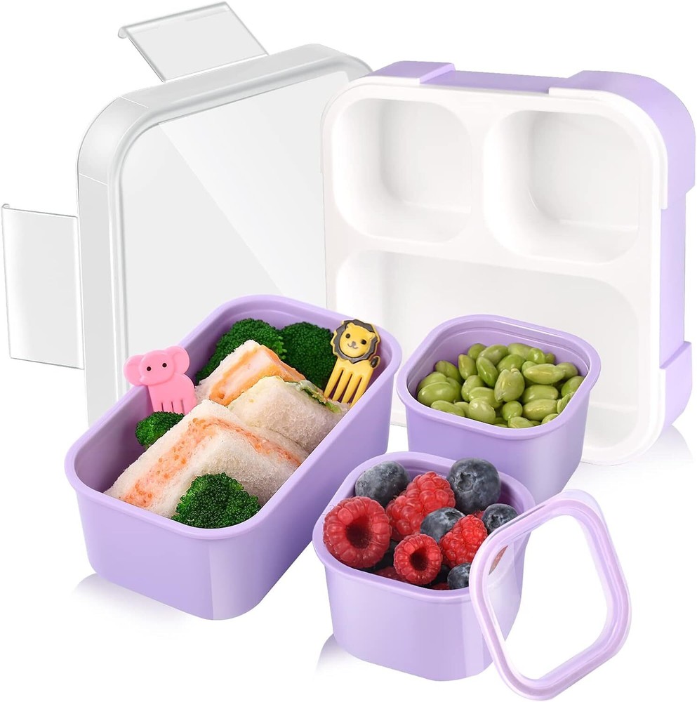 Bento Box 3-Compartment BPA-Free Dishwasher Safe Lunch Container