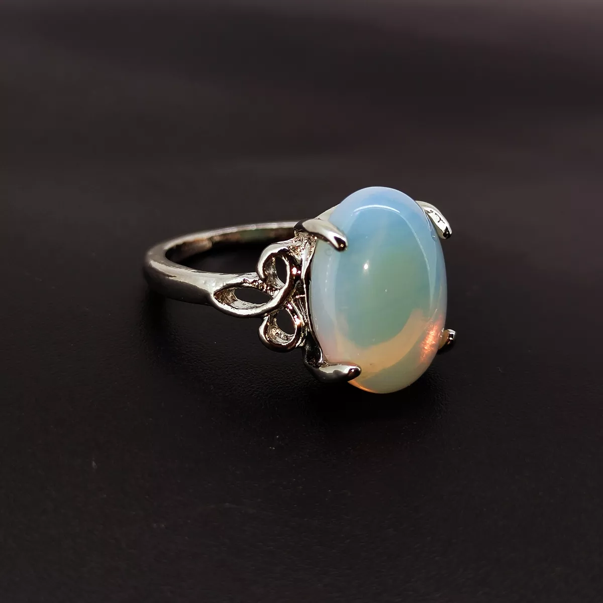 Sterling silver shop fire opal ring