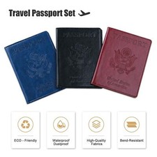 Portable Leather Passport Holder Travel Wallet ID Card Sleeve Men Women