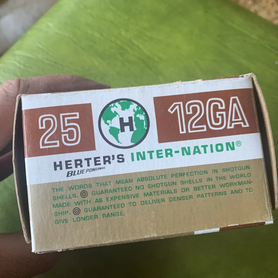 De colección RARO HERTER'S INTER-NATION 12 GA Escopeta Vacía Shell Caja AZUL POWERMAG MN Foto 4 de 4