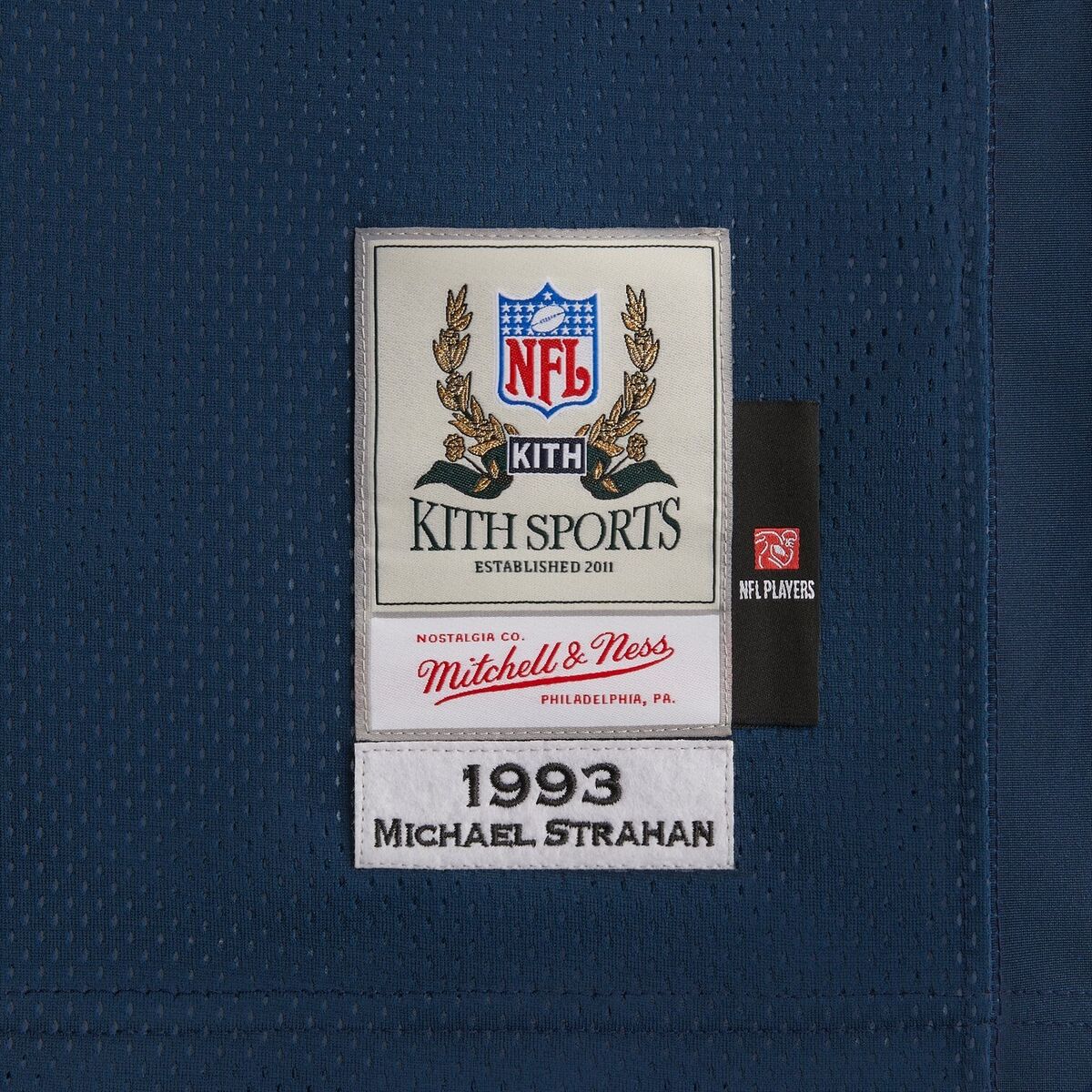 KITH X MITCHELL & NESS FOR THE NFL: MICHAEL STRAHAN JERSEY KITH X MITCHELL & NESS FOR THE NFL: MICHAEL STRAHAN JERSEY