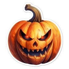 Pumpkin Jack O'Lantern, Vinyl Decal Sticker, Indoor Outdoor, 3 Sizes, 9407
