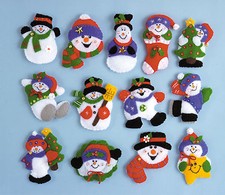 Felt Embroidery Kit  Design Works Lotsa Fun Snowman Ornaments 13  DW5352
