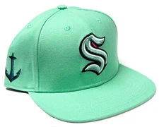 Seattle Kraken NHL '47 Sure Shot Captain Ice Blue Flat Hat Cap Men's Snapback