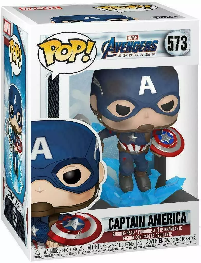 Funko Pop! MARVEL Avengers #573 Captain America Figurine w/ Shield &  Mjolnir 889698451376