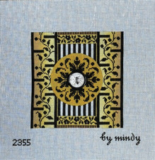 Bee in Yellow 2355 By Mindy Handpainted Needlepoint Canvas 18 Mesh 6 x 6.25