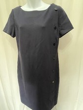 TORY BURCH  Navy Blue Dress  Buttons Size M