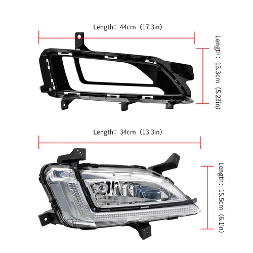 For 2019 2020 2021 Hyundai Tucson LED DRL Front Bumper Fog Lights Lamps W/Bulbs - Picture 3 of 23