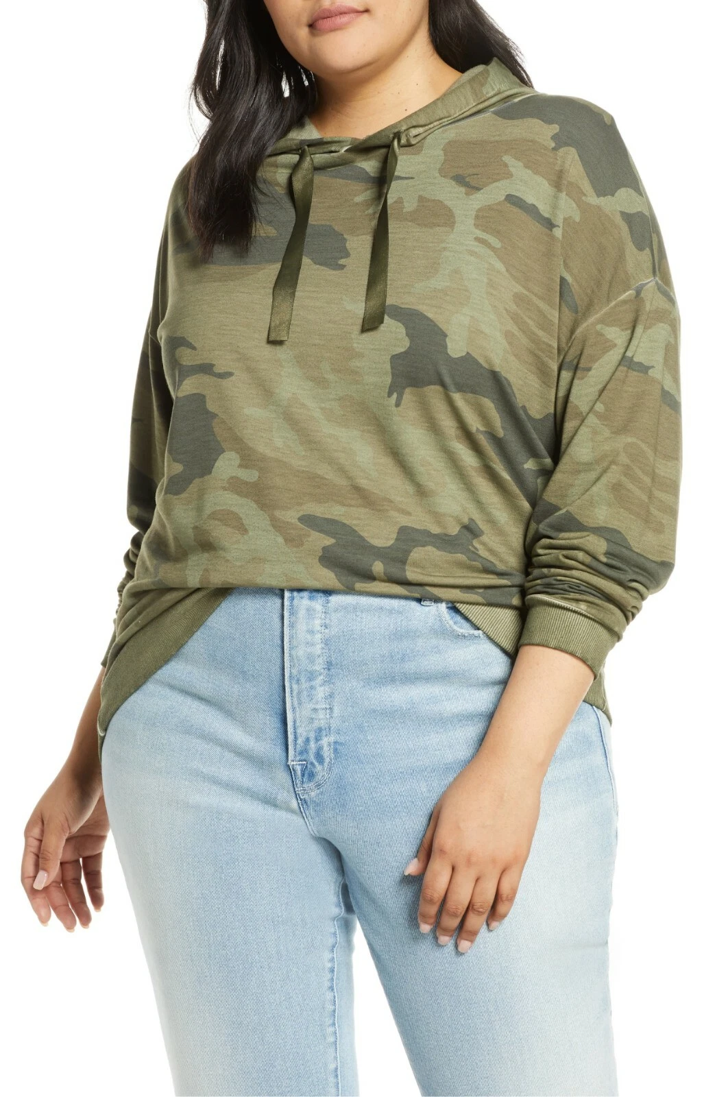 DANTELLE Camo Print Terry Soft Hoodie Pullover Sweater 2X = 18W 20W Nordstrom