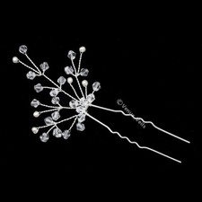 2 Pcs Handmade Freshwater Pearls Crystal Bridal Wedding Hair Pins BH053