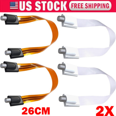 2PC F Female to Female Ultra Flat Ghost Wire RG6 Coax Jumper Cable - Window Door