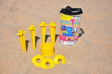 Beachtacs Yellow, 8pc Set Includes Carrying Tote with Inside Pouch Beach Tacs