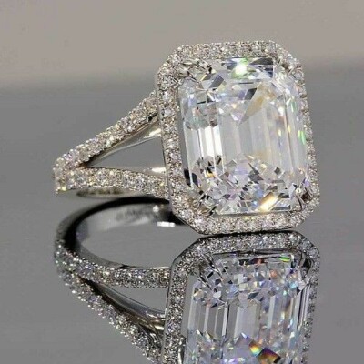 Emerald Cut Diamond Most Realistic Fake Diamond Rings Ct Emerald
