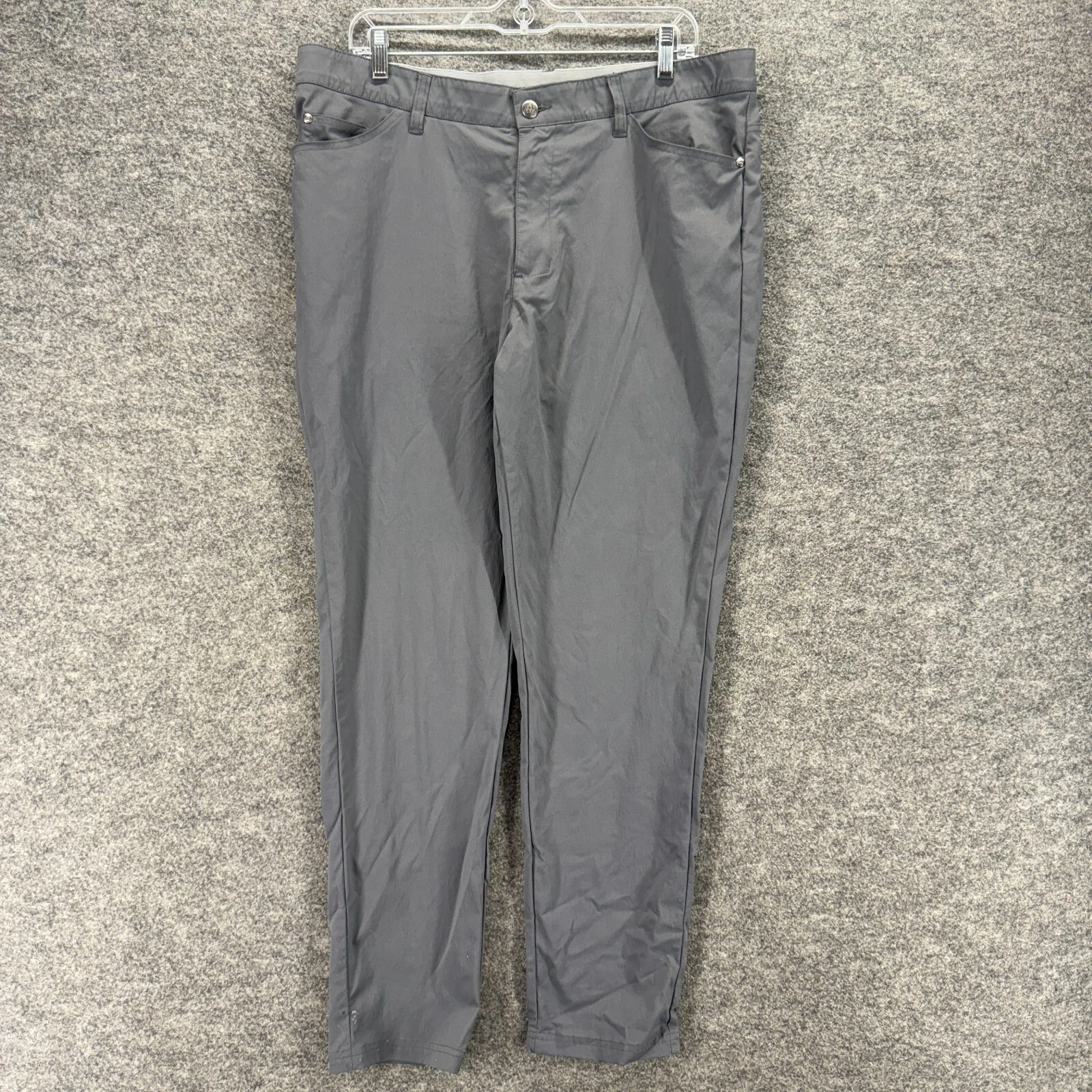 Pantalone Adidas uomo 36 32 grigio vita media piatto davanti tasche chino skinny regular
