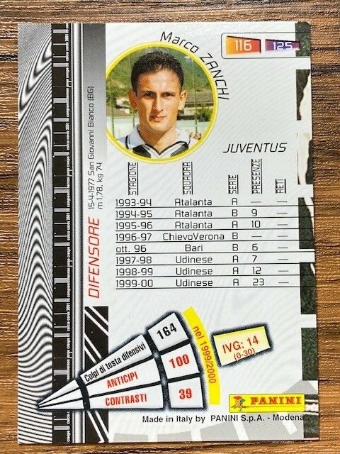 Free Shipping! Panini Calcio Cards 2001 Serie A #116 Marco