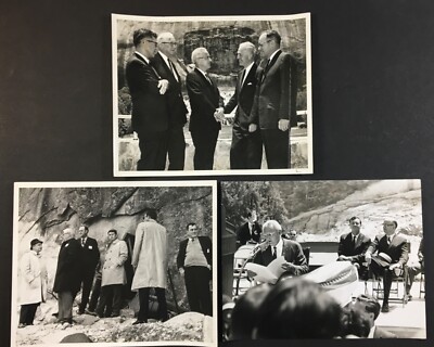 Three 1960s Stone Mountain Park Carving 8x10 Photos Ben Fortson  Walker Hancock