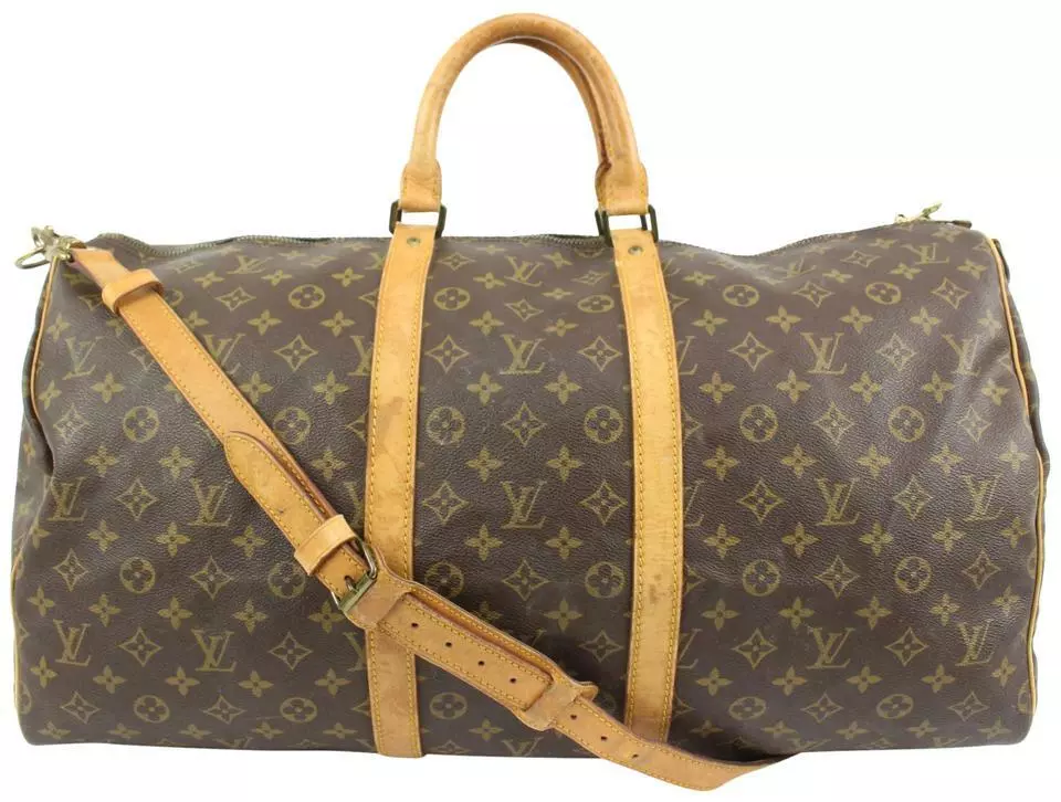 Louis Vuitton Monogram Keepall Bandouliere 55 Duffle Bag w/ Strap, Lock,  Receipt