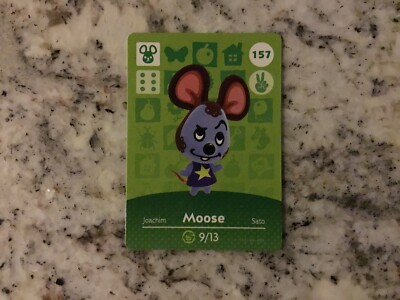 MOOSE 157 Animal Crossing Amiibo Authentic Nintendo Mint Card From Series 2