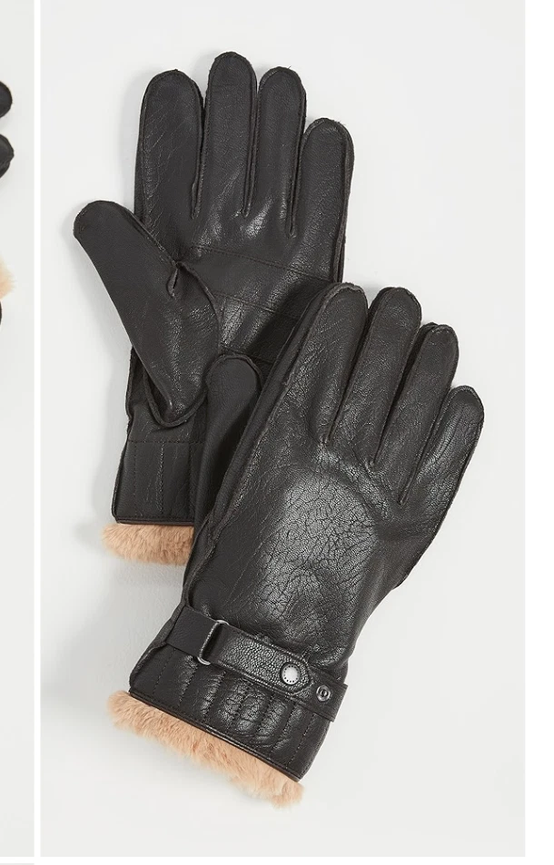 BARBOUR Men's Textured Leather Utility Gloves MSRP$130 British Luxury Great Gift