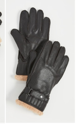 BARBOUR Men's Textured Leather Utility Gloves MSRP$130 British Luxury Great Gift