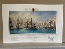Battle of Trafalgar Naval Art Print HMS Victory Admiral Nelson Artist signed