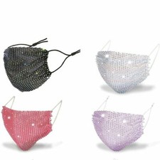 Bling Rhinestone Glitter MESH Fashion Protective Reusable Face Mask Cover