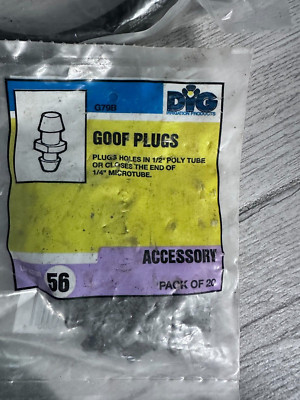 Drip System DIG Corporation G79B Goof Plugs Pack of 20 New