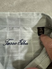 Tasso Elba Mens Stretch Plaid Lux Lounge Button Down Shirt Gray XL