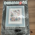 Dimensions  partially worked XStitch Kit Bears and Balloons Birth Record #3660 ^