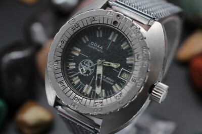 Vintage DOXA Sub 300T Aqualung Sharkhunter Divers Co Steel Dive Watch 