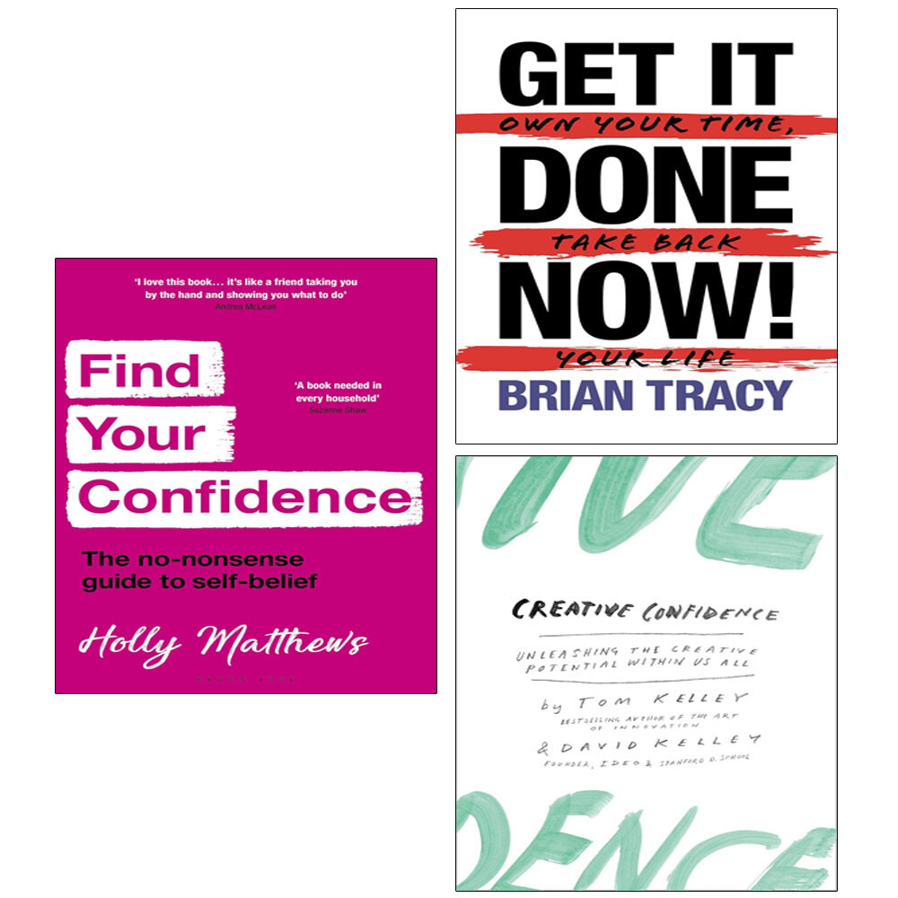 Find Your Confidence,Get it Done Now,Creative Confidence 3 Books Collection Set