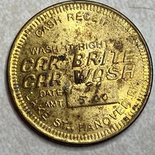 Car Brite Car Wash Lake St Hanover Park Amusement Arcade Slot Trade Token T477
