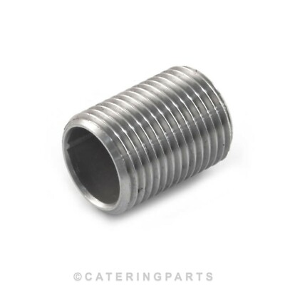 EDELSTAHL 1/2'' BSP STECKER GLEICH NIPPEL SS ROHRVERSCHRAUBUNG KUPPLUNG VERBINDER