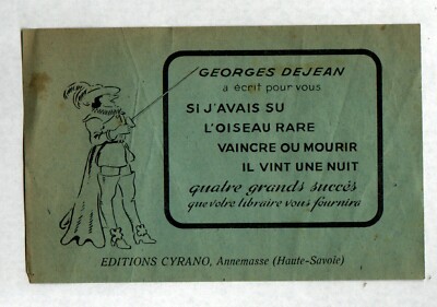 ANNEMASSE (74) EDITIONS CYRANO / BÜCHER ''Georges DEJEAN'' Tract Zeitraum 1930-1950