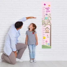 Personalised Cute Birds Girls Measuring Height Growth Sticker Chart Pack  