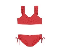 NWT Seafolly Girl's Summer Essentials Ruffle Bikini Set Chili Red Size 12