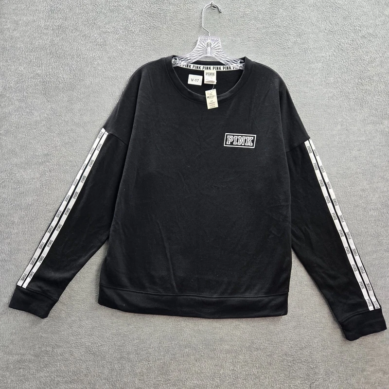 victoria-secret-vs black logo campus varsity sweatshirt