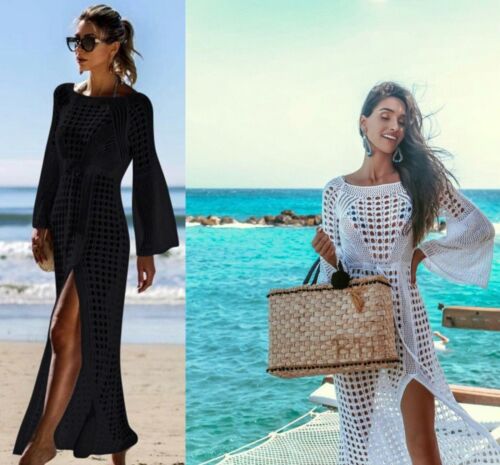 White Crochet Beach Cover Up Long 