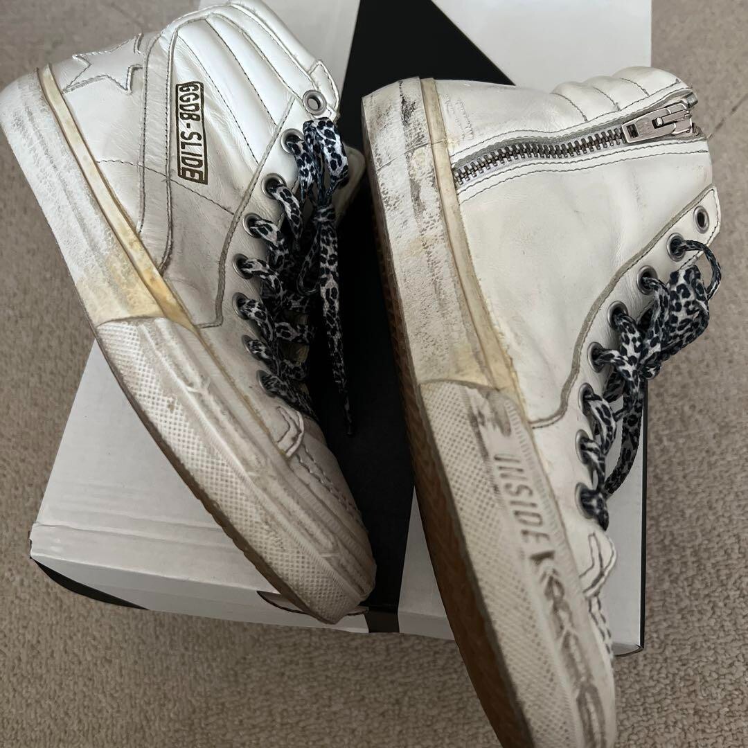 GOLDEN GOOSE SLIDE 36 Women's High-Cut Sneakers White with GOLDEN GOOSE SLIDE 36 Women's High-Cut Sneakers White with