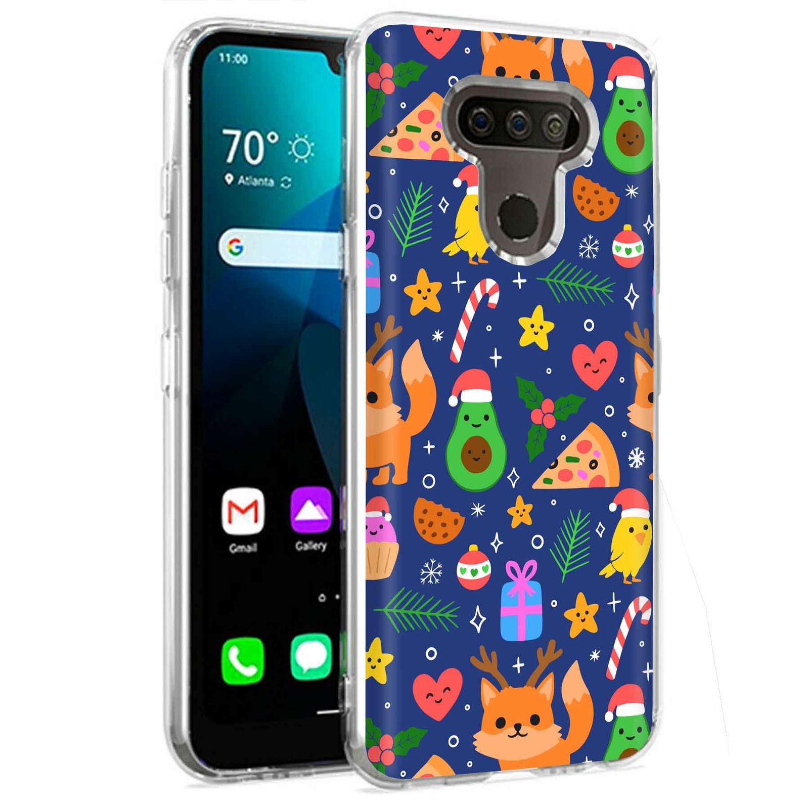 Phone Case for LG Harmony 4,Premier Pro Plus,K41, Cute Xmas Print