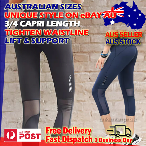 Womens Yoga Pants 3/4 High Waist 
