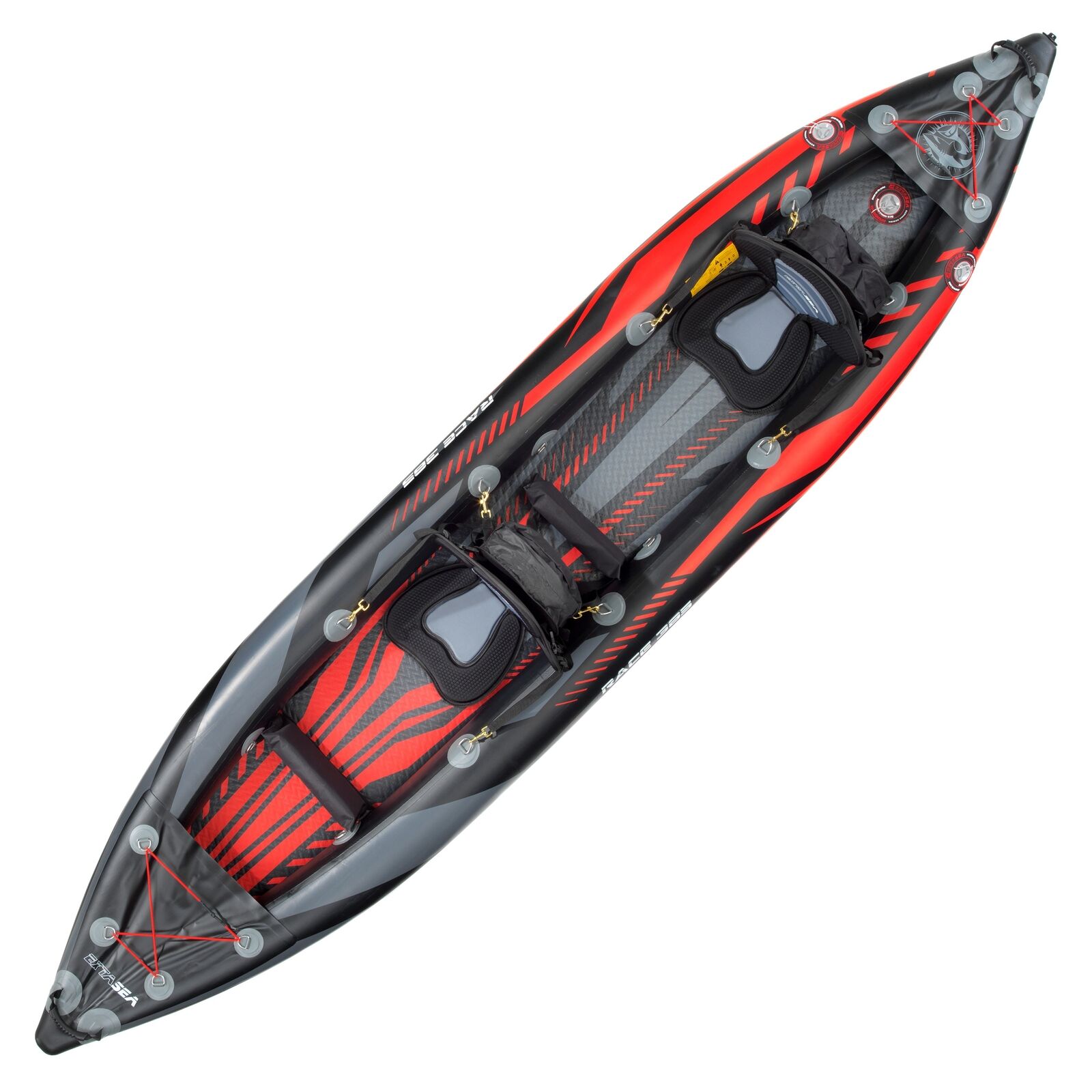 ExtaSea Race 385 2er Kajak aufblasbar Drop-Stitch Schlauchboot Kajak rot