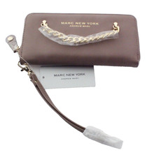 NWT - MARC NEW YORK Andrew Marc Mauve Brown Zip Around Wristlet Wallet Organizer