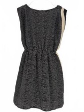 Women's size small Urban Outfitters 6 x 6 black tan Polka Dot Dress 100% silk